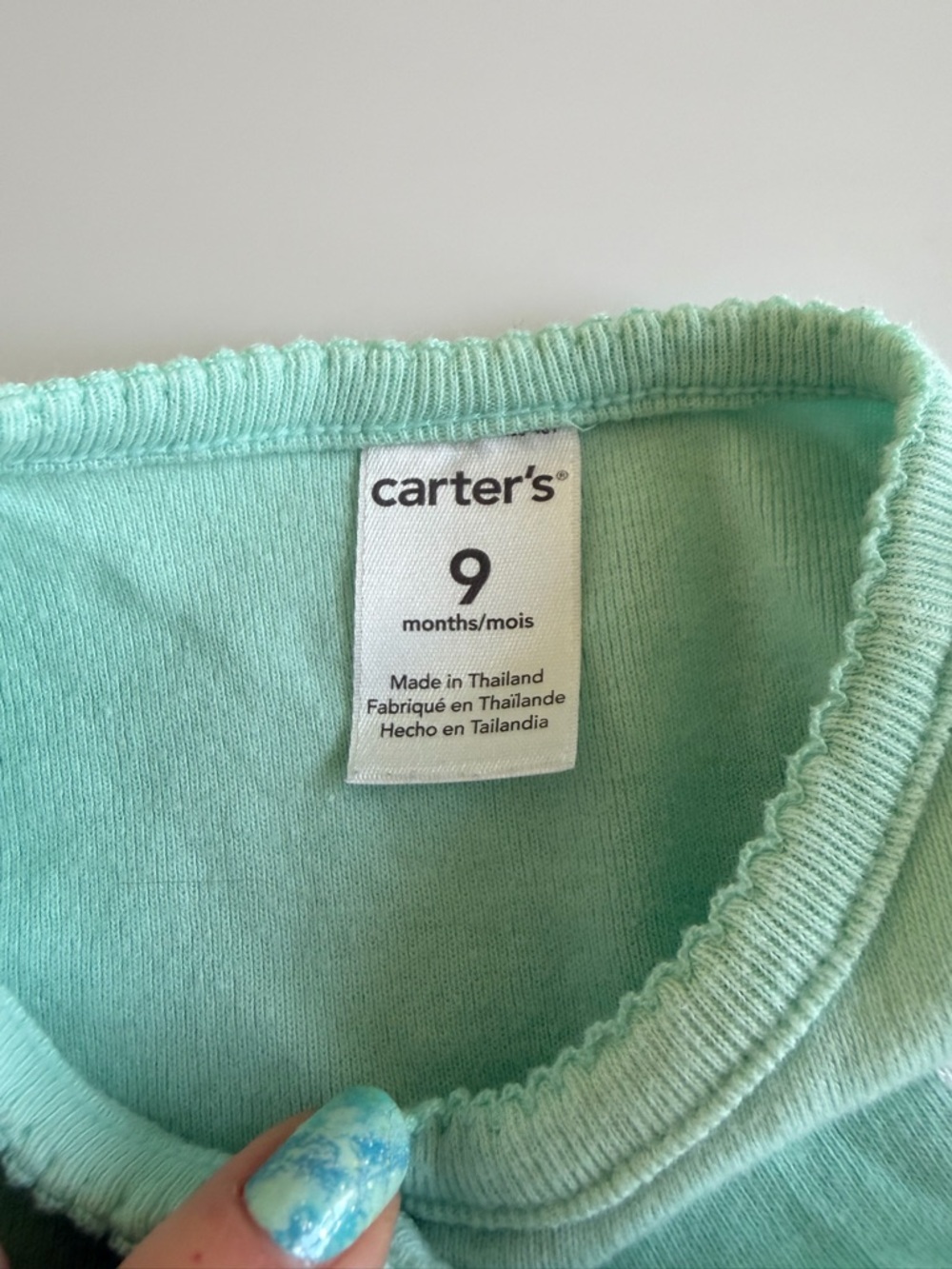 Bundle of Baby Girl Carter’s Onesies and Cardigans Size 9 Months Mint Green - Picture 4 of 16